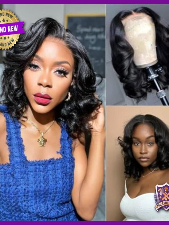 Glueless Human Hair Bob Wig 16 Inch 180 Density 4x4 Lace Closure main image 5